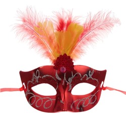 Карнавальная маска «Причуда», с перьями, цвета МИКС