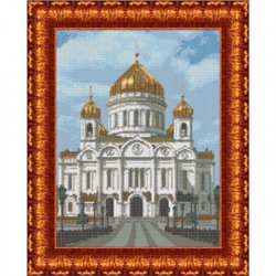Ткань-схема для вышивания бисером и крестом "Храм Христа Спасителя" А3 (кбп 3020)