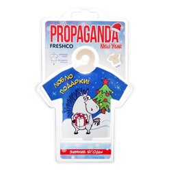 Ароматизатор подвесной новогодний футболка Freshco "Propaganda New Year", зимние ягоды