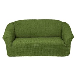 Чехол на диван на резинке без оборки зеленый