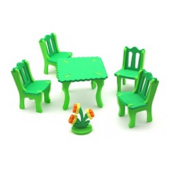Набор мебели для кукол Стол со стульями (EVA)