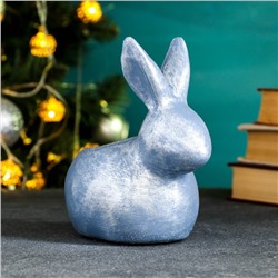 Фигурное кашпо "Кролик" синий перламутр, 15х15 см