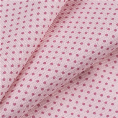 Ткань на отрез кулирка 1022-V59 Горох цвет розовый