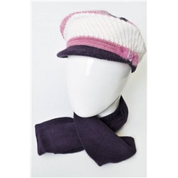 Комплект женский: шапка с козырьком и шарф (р. free size) арт. 389430