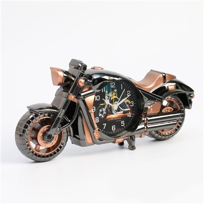 Будильник "Ретро мотоцикл", дискретный ход, 27 x 13 x 4 см, АА, коричневый