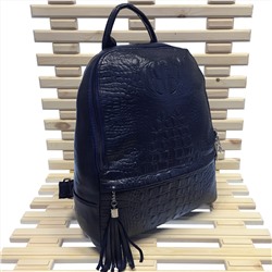 Модный городской рюкзак Gotik_Land формата А4 из прочной эко-кожи под рептилию цвета темный индиго.