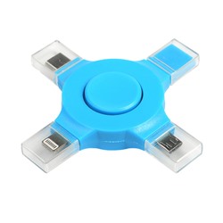 USB-разветвитель LuazON, microUSB, Type-C, 8 pin, микс