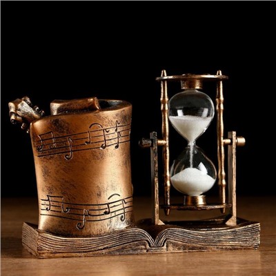Песочные часы "Скрипка", сувенирные, с карандашницей, 17 х 8 х 13 см