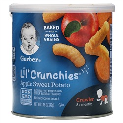 Gerber, Lil 'Crunchies, палочки для малышей от 8 месяцев, яблоко и батат, 42 г (1,48 унции)