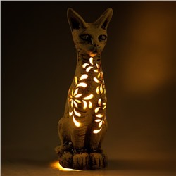 Садовый светильник "Кошка" шамот, резная