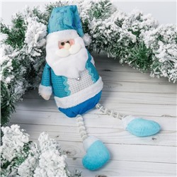 Мягкая игрушка "Дед Мороз в колпаке с оленями" 12*50 см синий