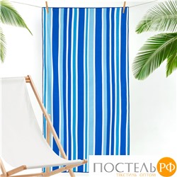 Полотенце махровое пляжное Полоса синяя 70*140 см