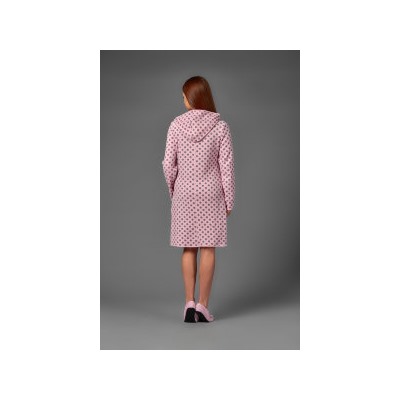 Женский халат ЖХ 005 (серый горох на розовом)