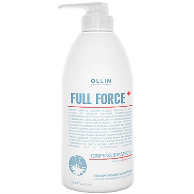 Тонизирующий шампунь с женьшенем против выпадения волос Full Force OLLIN 750 мл