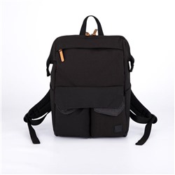 Рюкзак-сумка, отдел на молнии, 6 наружных кармана, цвет чёрный
