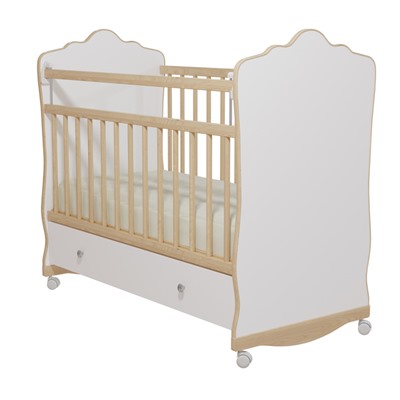 Кровать детская «Колибри-Велла 3» с ящиком, цвет белый, решетки берёза