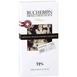 Bucheron горький шоколад с миндалем, клюквой и фисташками, Т60 х 100 г, шт (Bucheron) арт. 811772