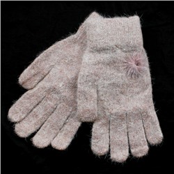 Шерстяные перчатки с норкой
