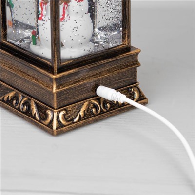 Светодиодная фигура «Дед Мороз с мешком» 9 × 23 × 9 см, пластик, батарейки ААх3 (не в комплекте), USB, свечение тёплое белое