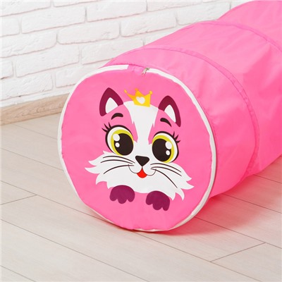 Игровой туннель для детей «Кот», цвет розовый