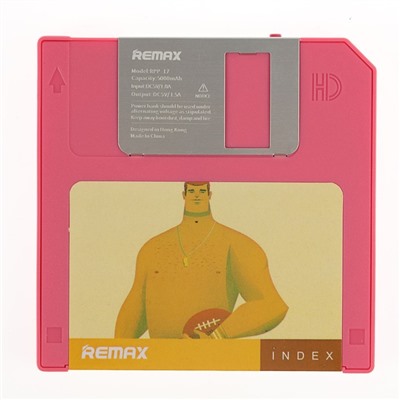 Внешний аккумулятор REMAX Disk, USB, 5000 мАч, 1 A, розовый
