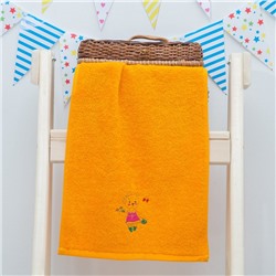 Махровое полотенце "Мишутка", размер 30х60 см, цвет оранжевый