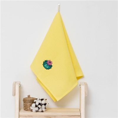 Полотенце детское "Доляна" Кактус, цвет солнечный 40х70 см, 100% хлопок, 150 г/м²