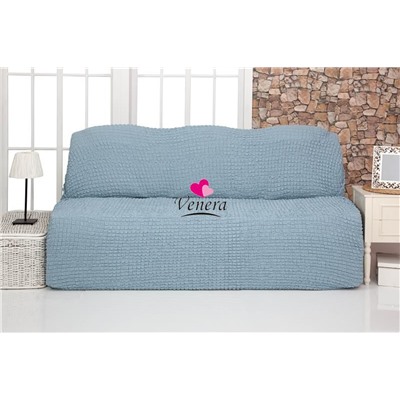 Чехол на трехместный диван без подлокотников серо голубой 215, Характеристики