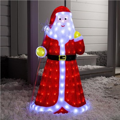 Светодиодная фигура «Дед Мороз» 30 × 80 × 40 см, акрил, 40 LED, 8 режимов, 24 В, свечение белое