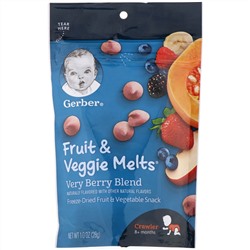 Gerber, Fruit & Veggie Melts, для малышей от 8 месяцев, ягодная смесь, 28 г (1 унция)
