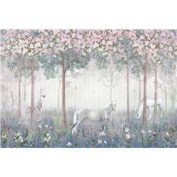 Фотообои «Лошади в цветущем саду»