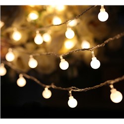 Рождественская гирлянда "Матовые шары" 4 м (28 лампочек) теплый белый цвет