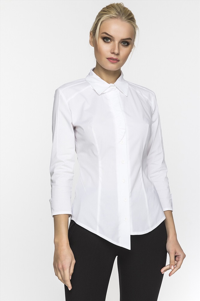 Белые приталенные рубашки женские