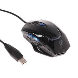 Мышь Perfeo STRAFE PF-1731-GM, игровая, проводная, оптич., 3200 dpi, подсветка, USB, черная
