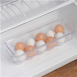 Контейнер для яиц на 10шт 30х10х7,5см, прозрачный