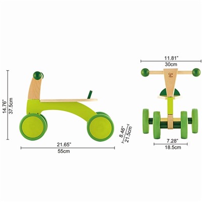 4-х колесный скутер - каталка для детей «Ралли», зелёный