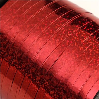 Лента упаковочная голография, красный, 5 мм х 225 м