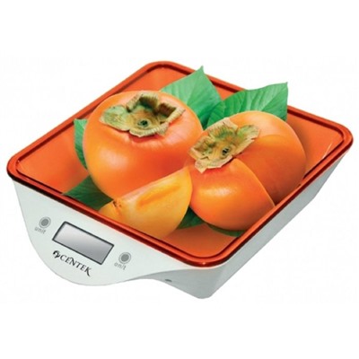 Весы кухонные Centek CT-2455, электронные, до 5 кг, белый/оранжевый