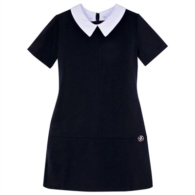 Платье школьное Техноткань темно-синего цвета для девочки