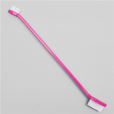 Зубная щётка двухсторонняя, набор 2 шт, розовая и зелёная