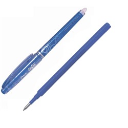 Набор ручка "пиши-стирай" гелевая Pilot Frixion, 0.5мм, узел-игла, синяя + смен. стержень