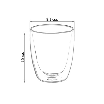 Стакан 300 мл 8,5*8,5*10 см "Блик" с двойн. стенками, стекло