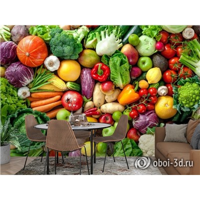 3D Фотообои «Фруктово-овощное изобилие»