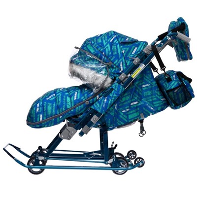 Санки-коляска «Ника Детям НД7-8S спортивный», цвет синий