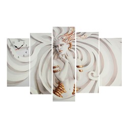 Часы настенные модульные «Скульптура девушки», 80 × 140 см