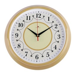 Часы настенные, серия: Классика, 30 см, обод бежевый