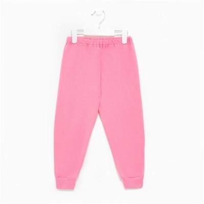 Пижама для девочки, цвет светло-бежевый/ярко-розовый, рост 110-116 см