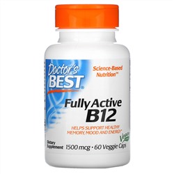 Doctor's Best, Best, Активный витамин B12, 1500 мкг, 60 растительных капсул