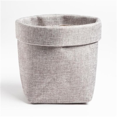 Кашпо текстильное Этель, 17х17 см, цвет серый