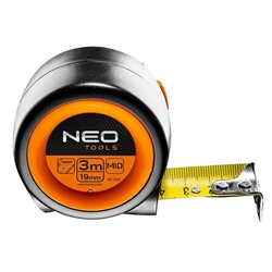 Рулетка NEO 67-213, 3 м х 19 мм, стальная, нейлоновое покрытие, автостоп, магнитный зацеп